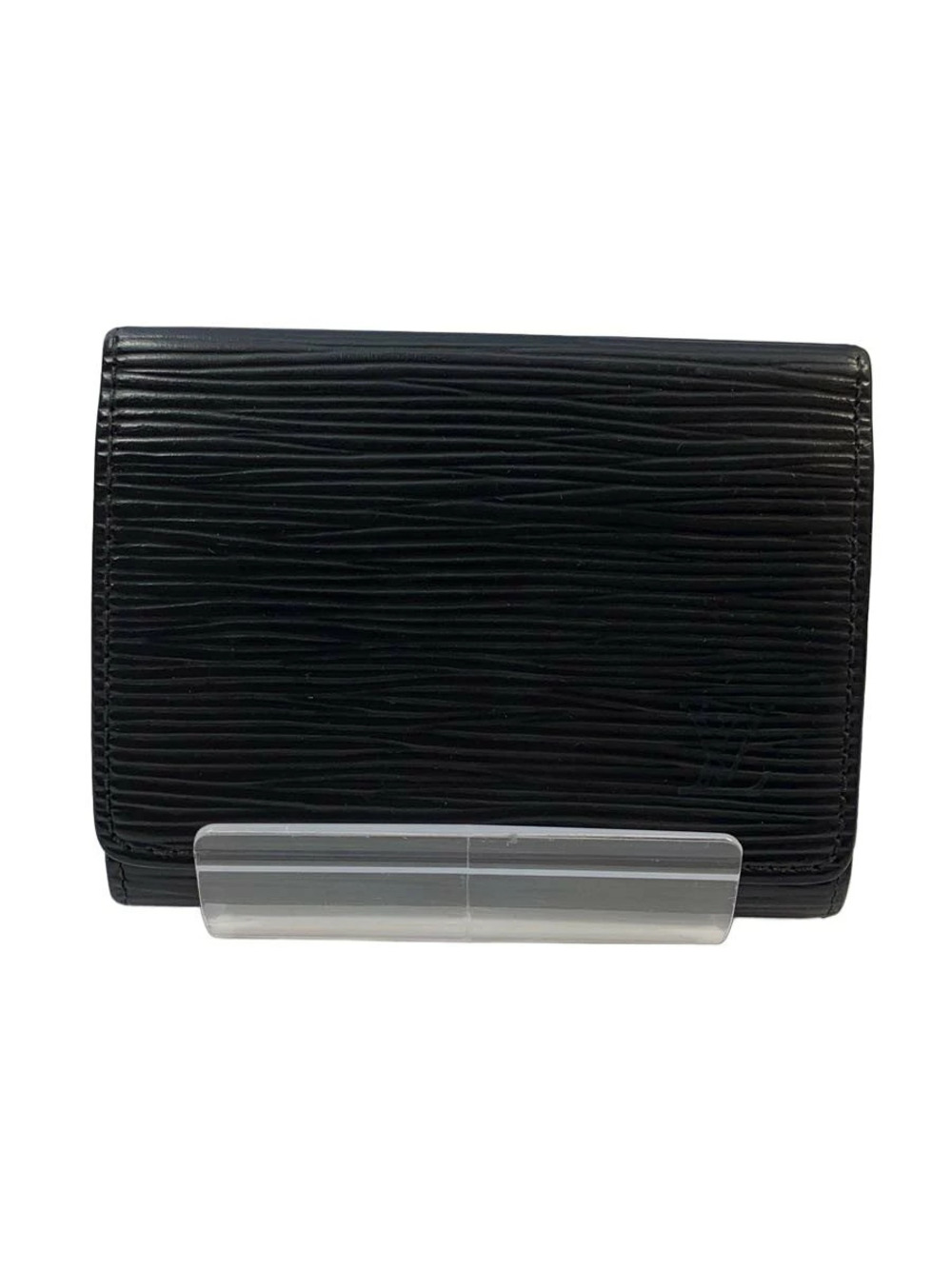 LOUIS VUITTON Envelope Wallet Carte de Visite Epi Leather Black Solid